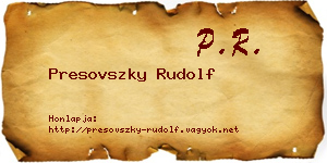 Presovszky Rudolf névjegykártya