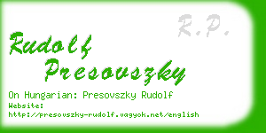 rudolf presovszky business card